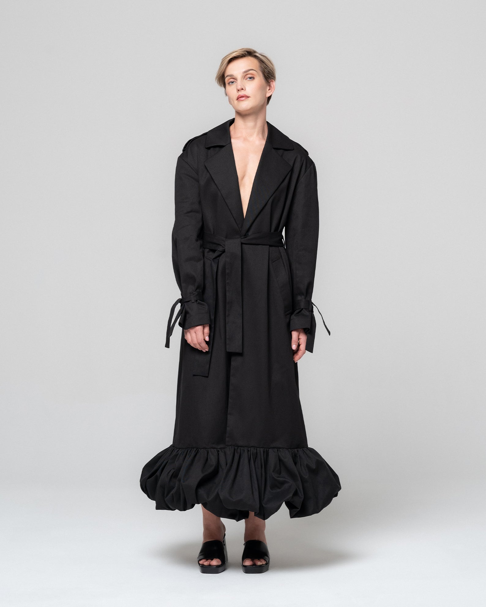 TAMY BLACK TRENCH COAT – RONI HELOU