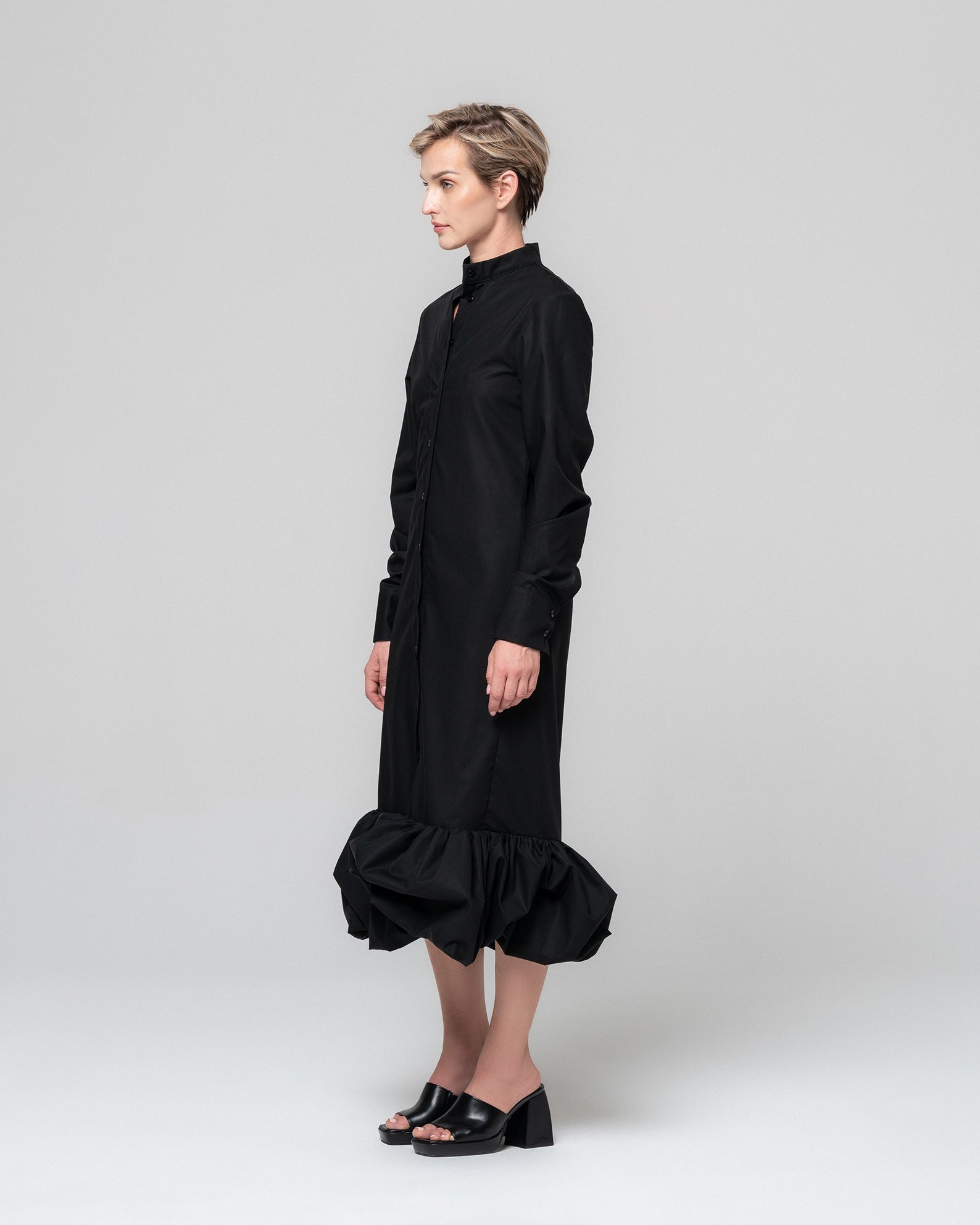 SOLA BLACK SHIRT DRESS - RONI HELOU