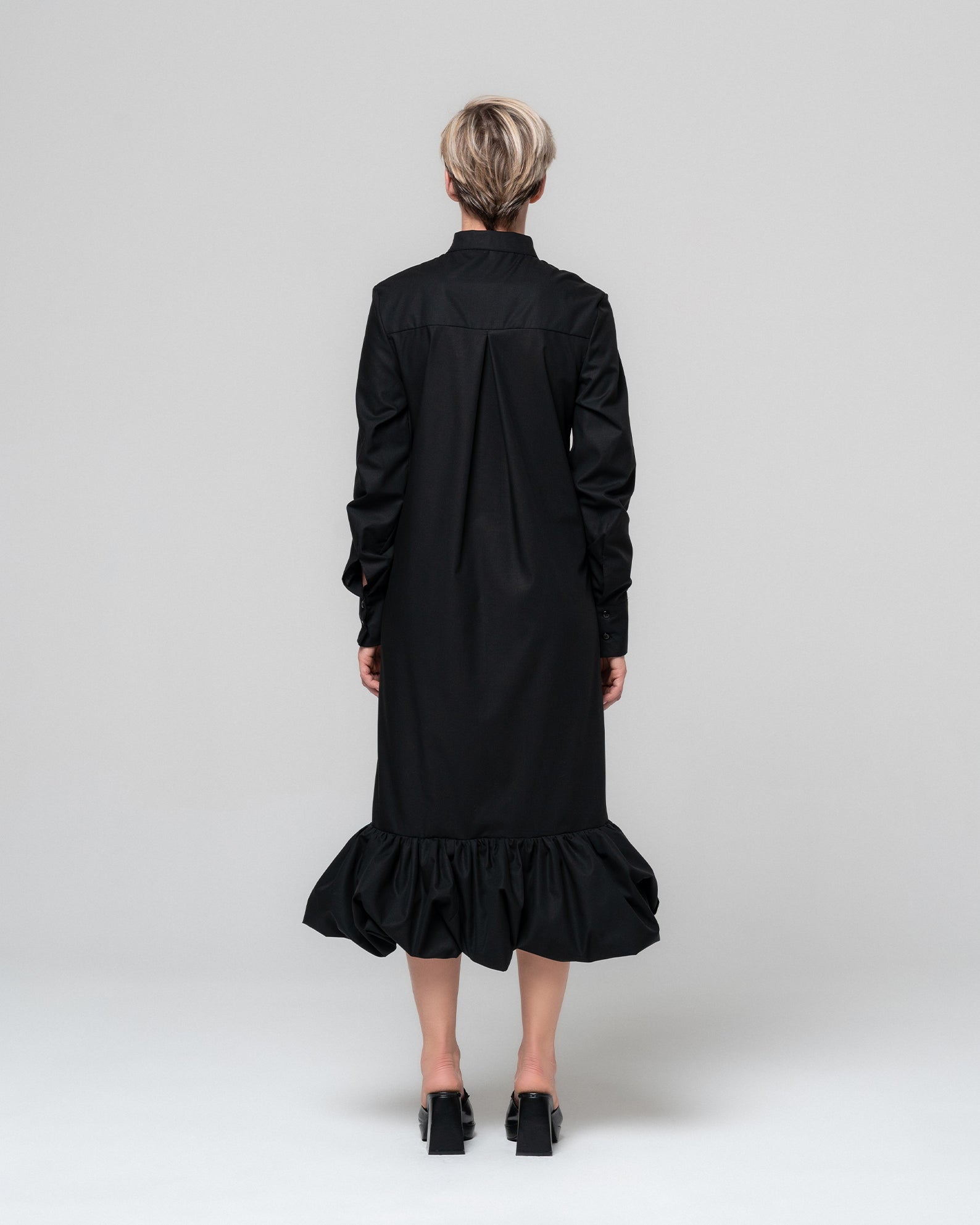 SOLA BLACK SHIRT DRESS - RONI HELOU